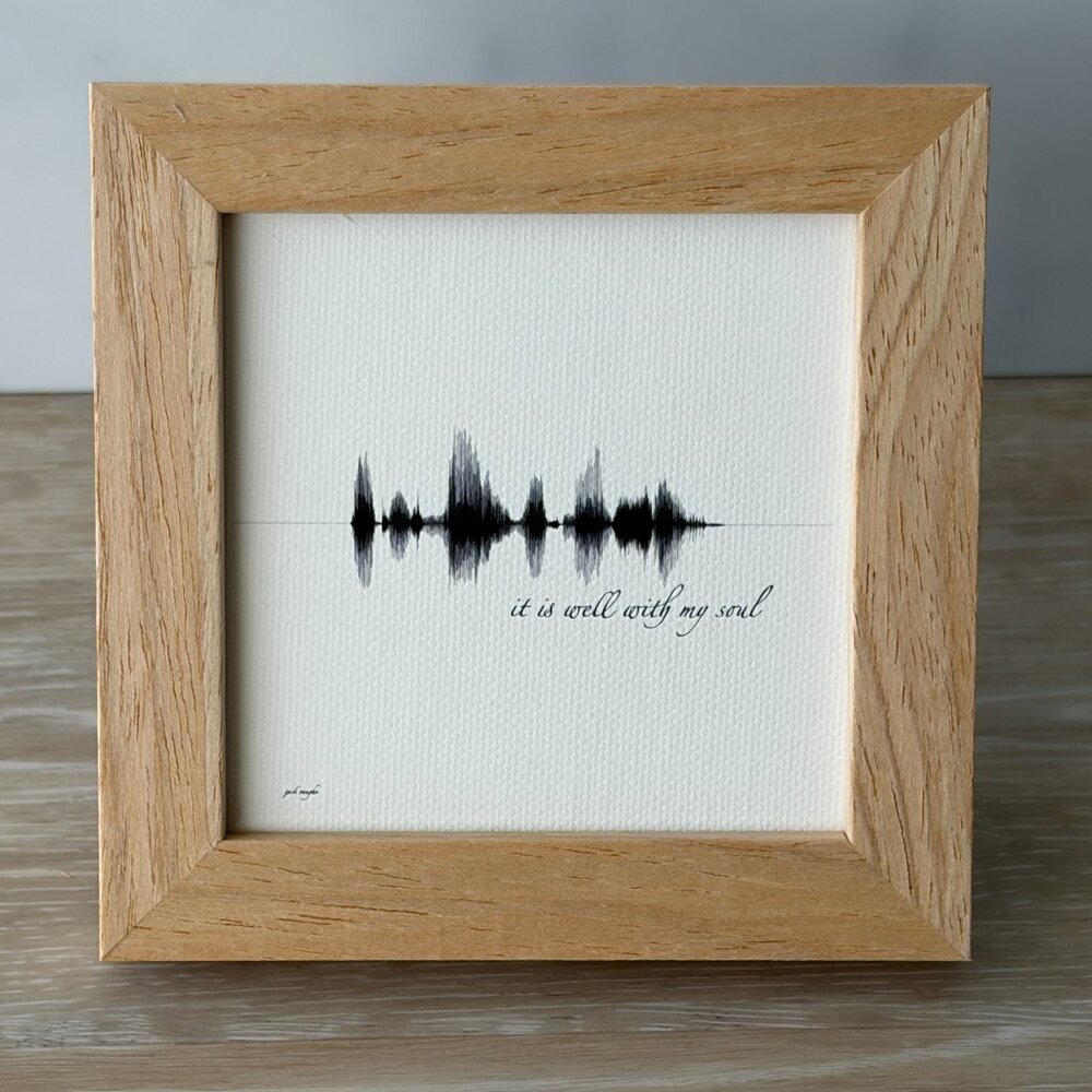 It Is Well With My Soul Soundwave Wood Sign 4x4 Black White Natural Tiered Tray